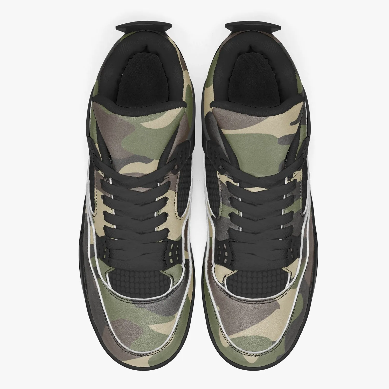 Camo Sneakers AJ4 Style | Classic Green