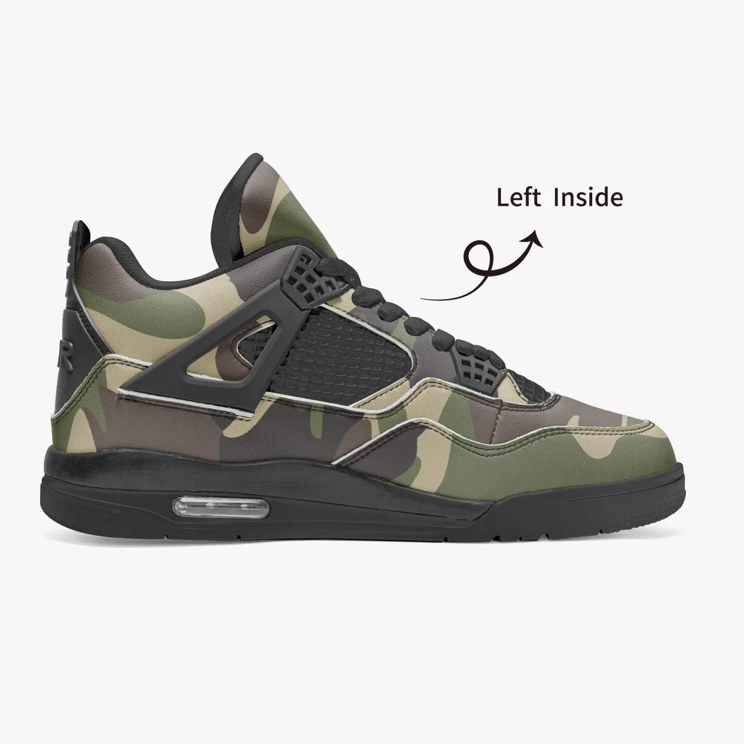 Camo Sneakers AJ4 Style | Classic Green