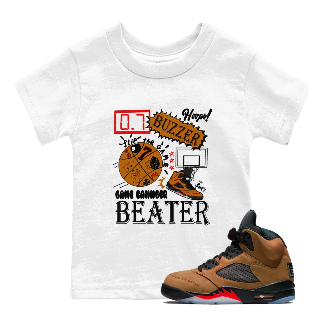 Changer Sneaker Jordan Kids Tees Easy-to-use Clear communication Air 5 SNRT Game - Brown Archaeo