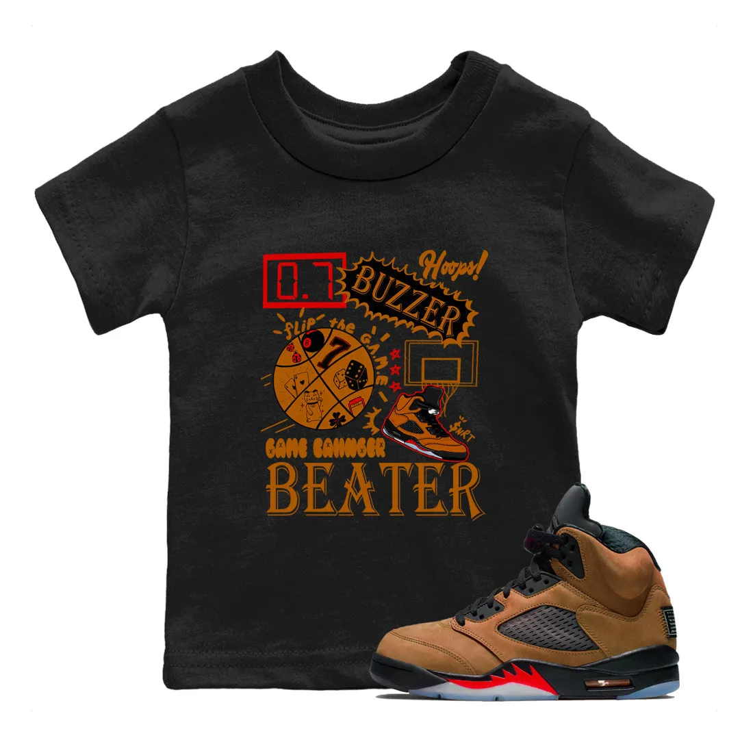 Changer Sneaker Jordan Kids Tees Easy-to-use Clear communication Air 5 SNRT Game - Brown Archaeo