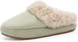 Chantomoo Slippers for Women Memory Foam House Shoes Faux Suede Upper Rubber Sole Faux Fur Lining Warm Comfy Indoor Fuzzy