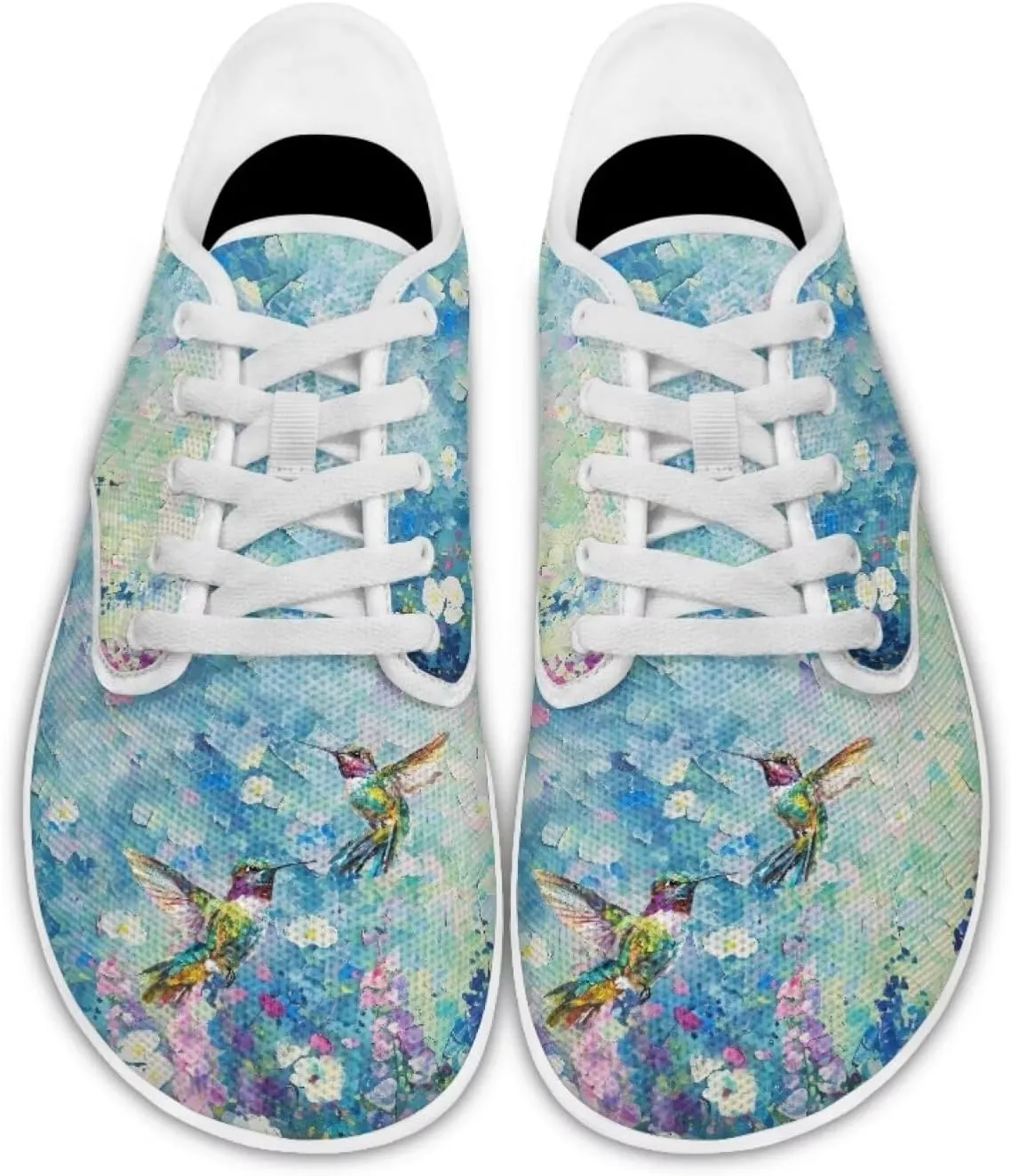 chaqlin Hummingbird Flats Shoes Women Dressy Comfortable Lace Up Sneaker Non Slip Casual Walking Running Tennis Shoe
