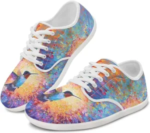 chaqlin Hummingbird Flats Shoes Women Dressy Comfortable Lace Up Sneaker Non Slip Casual Walking Running Tennis Shoe