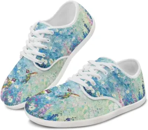 chaqlin Hummingbird Flats Shoes Women Dressy Comfortable Lace Up Sneaker Non Slip Casual Walking Running Tennis Shoe