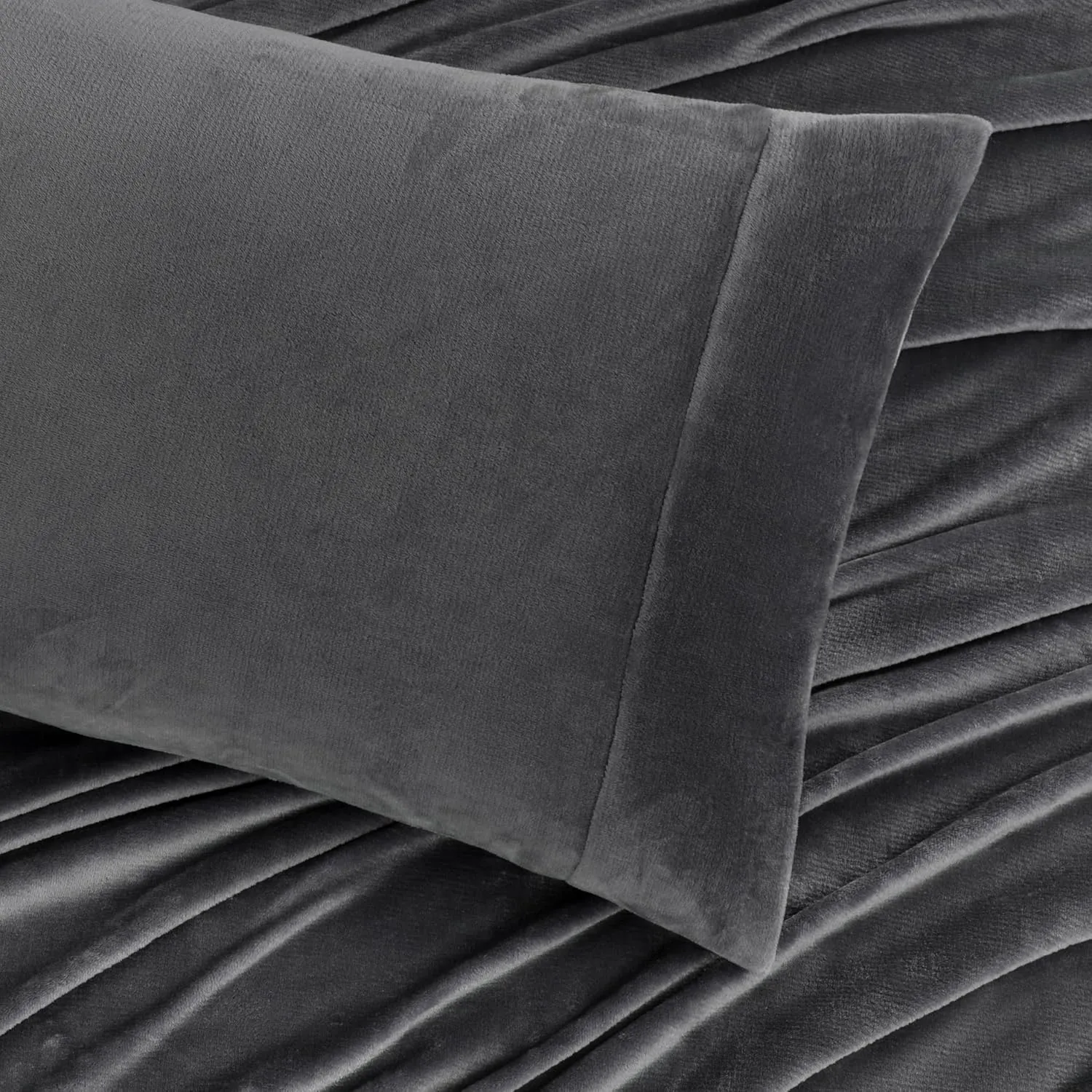 Chezmoi Collection Extra Soft Fleece Sheet Set California King, Microplush Non-Pilling Velvety Bed Sheet, Deep Pocket - Lightweight All Season Warmth, California King, Gray