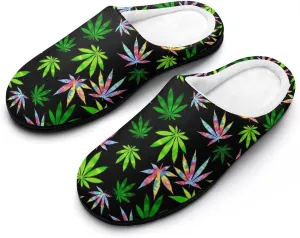 Christmas Slippers For Women Cotton House Slippers Hard Sole Comfy Clog Slippers Warm Slip-On Shoes Indoor Outdoor