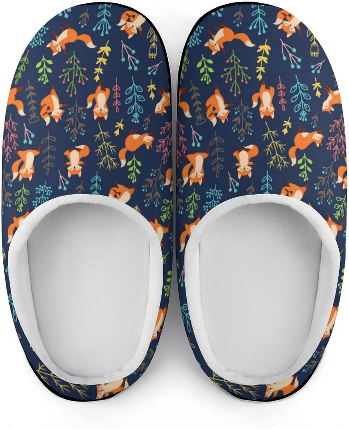 Christmas Slippers For Women Cotton House Slippers Hard Sole Comfy Clog Slippers Warm Slip-On Shoes Indoor Outdoor