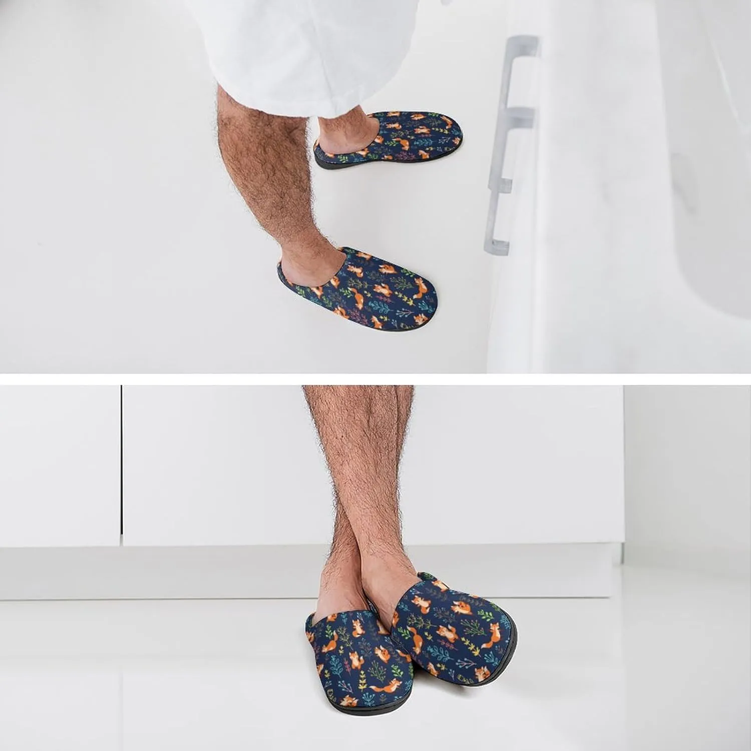 Christmas Slippers For Women Cotton House Slippers Hard Sole Comfy Clog Slippers Warm Slip-On Shoes Indoor Outdoor
