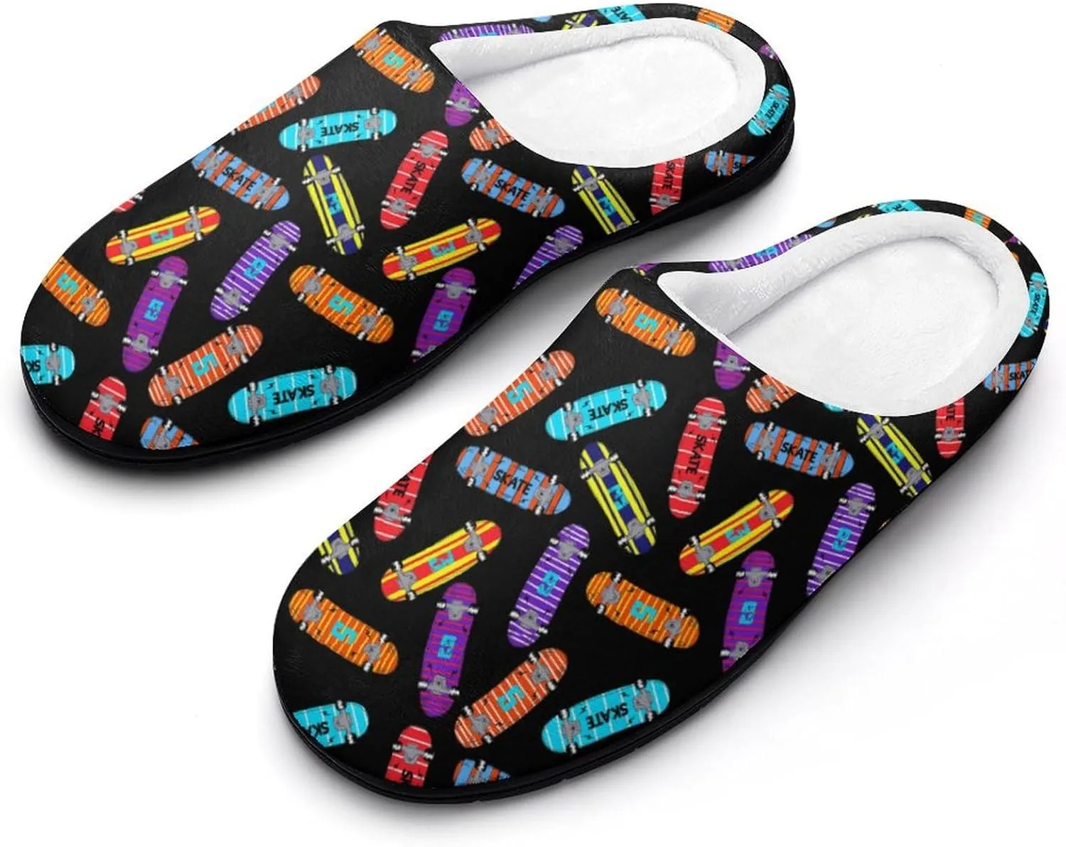 Christmas Slippers For Women Cotton House Slippers Hard Sole Comfy Clog Slippers Warm Slip-On Shoes Indoor Outdoor
