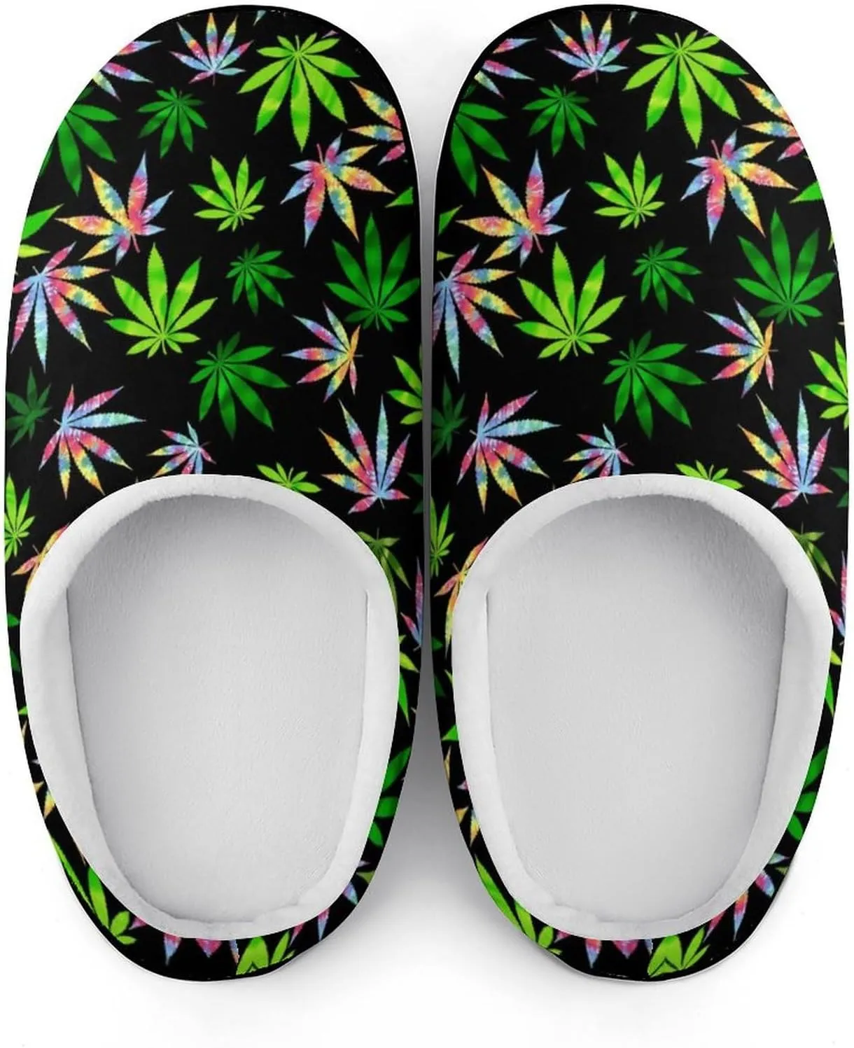 Christmas Slippers For Women Cotton House Slippers Hard Sole Comfy Clog Slippers Warm Slip-On Shoes Indoor Outdoor