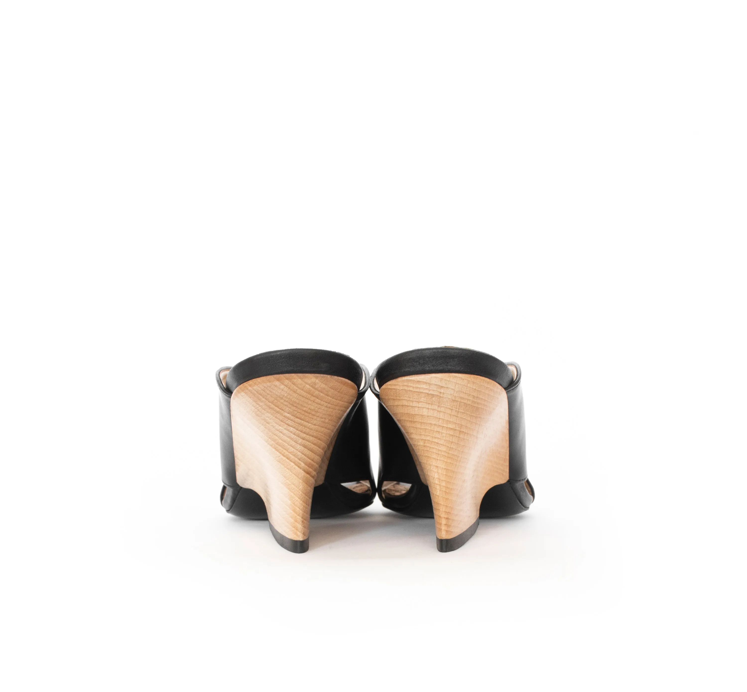 Circle Mule Black Faux-Nappa
