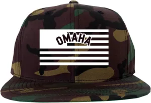 City of Omaha with United States Flag Snapback Hat Cap