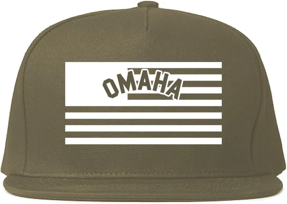 City of Omaha with United States Flag Snapback Hat Cap