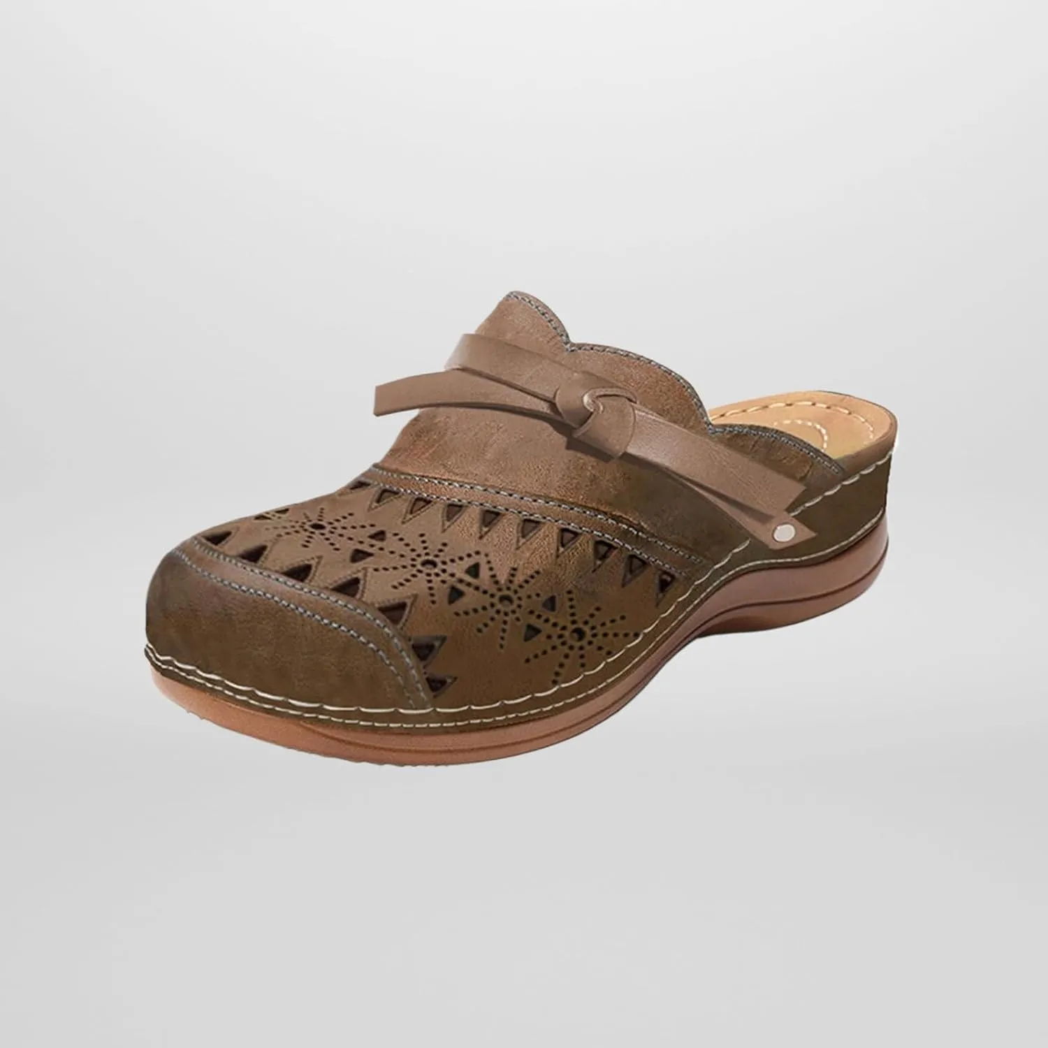 Clogs for Women Comfortable Arch Support Orthopedic Sandals Closed Toe Platform Wedge Sandals Hollow Out Slip On Slippers Non-Slip Retro Outdoors Casual Boho Summer Beach Sandal