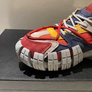 Color-Blocked Comfy Trendy Platform Shoes for Outdoor Walking Jogging Camping, All Seasons Men's Lace Up Sneakers