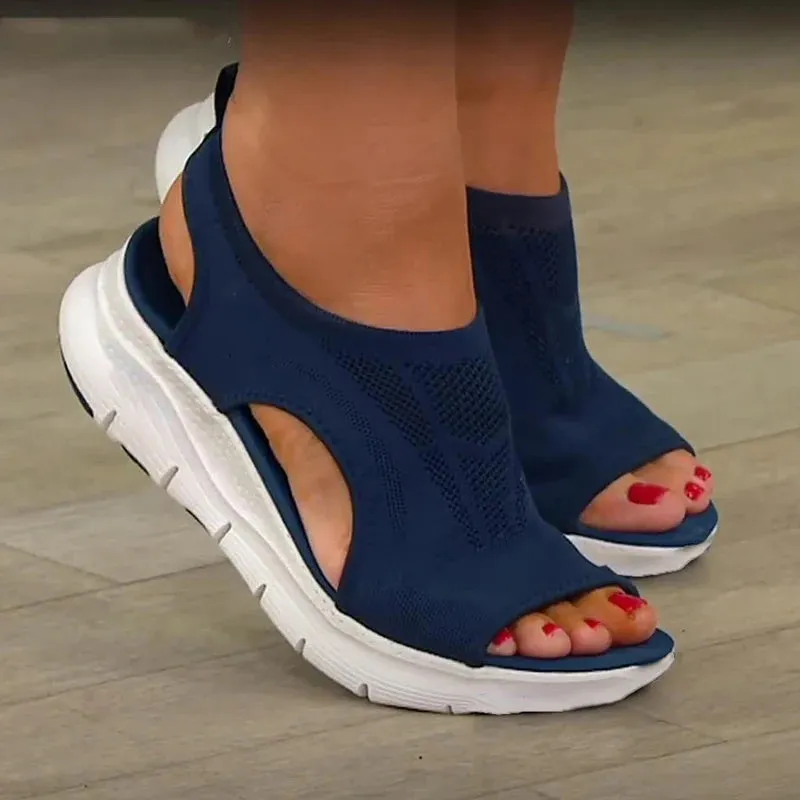 Comfortable Women's Sandal in Elastic Fabric