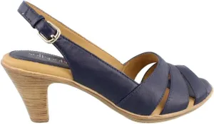 Comfortiva® Neima - Soft Spots Sandals for Women – Smooth Lining – Slingback Strap – Hand-Painted Sleek Heels Navy Velvet Sheep Nappa 9 W (D)