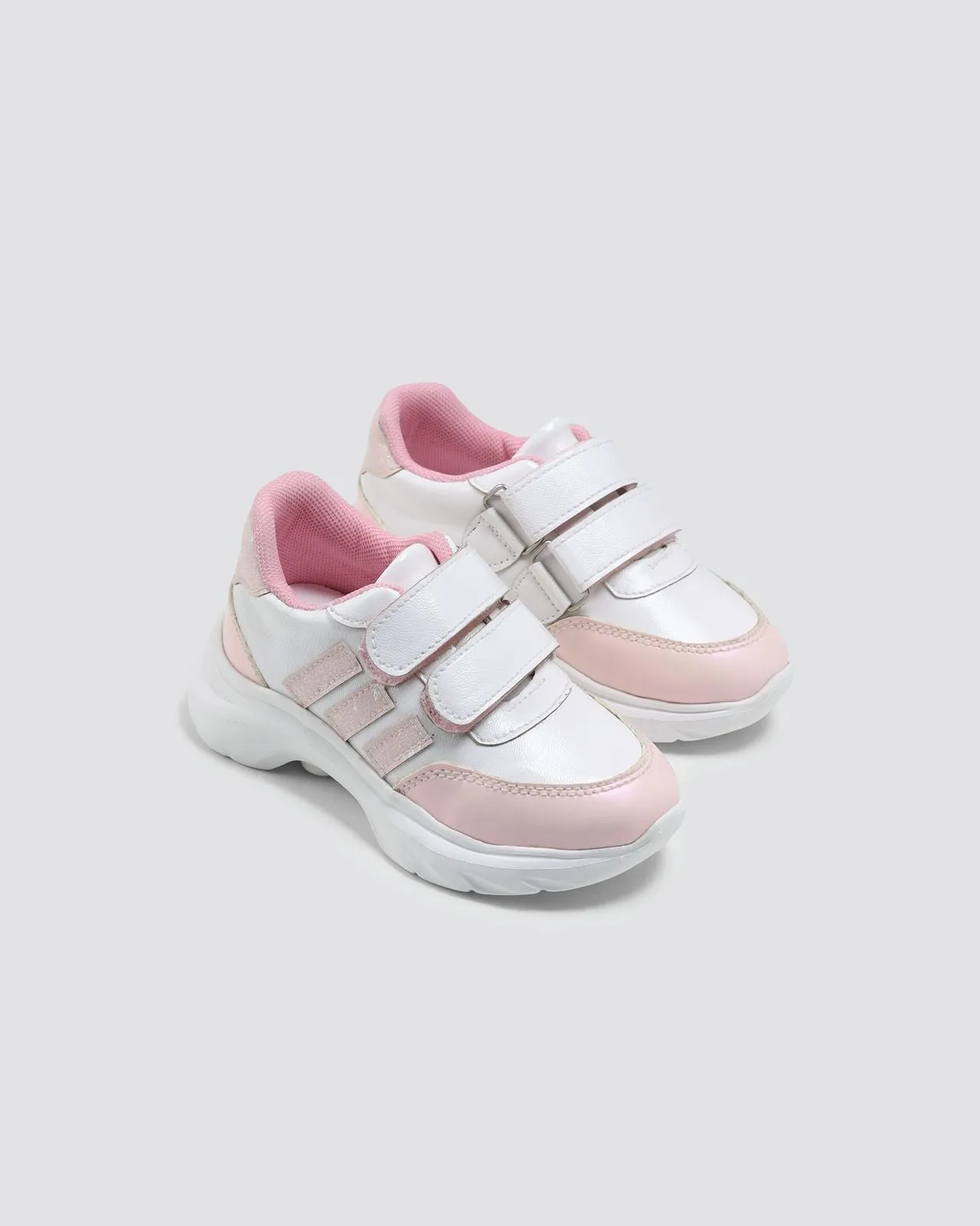 Comfy Pink & White Sneakers – Girls
