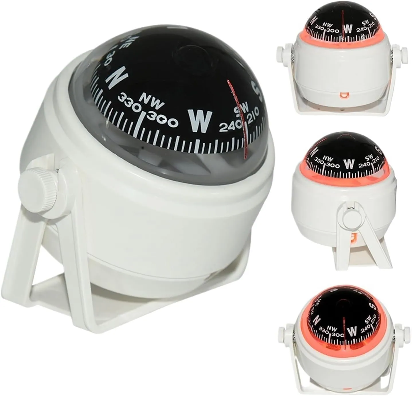 Compass Navigation Car Compass Marine Car Boat Pivoting Electronic Light Guide Ball Vehicle Navigation Tool Compass Accessories Car Compass(Green)