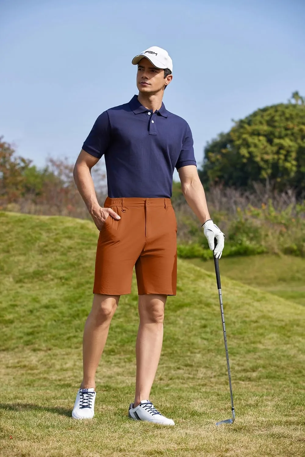 COOFANDY Men's Golf Shorts 8 Inch Lightweight Quick Dry Casual Dress Shorts Hiking Travel Shorts with Pockets