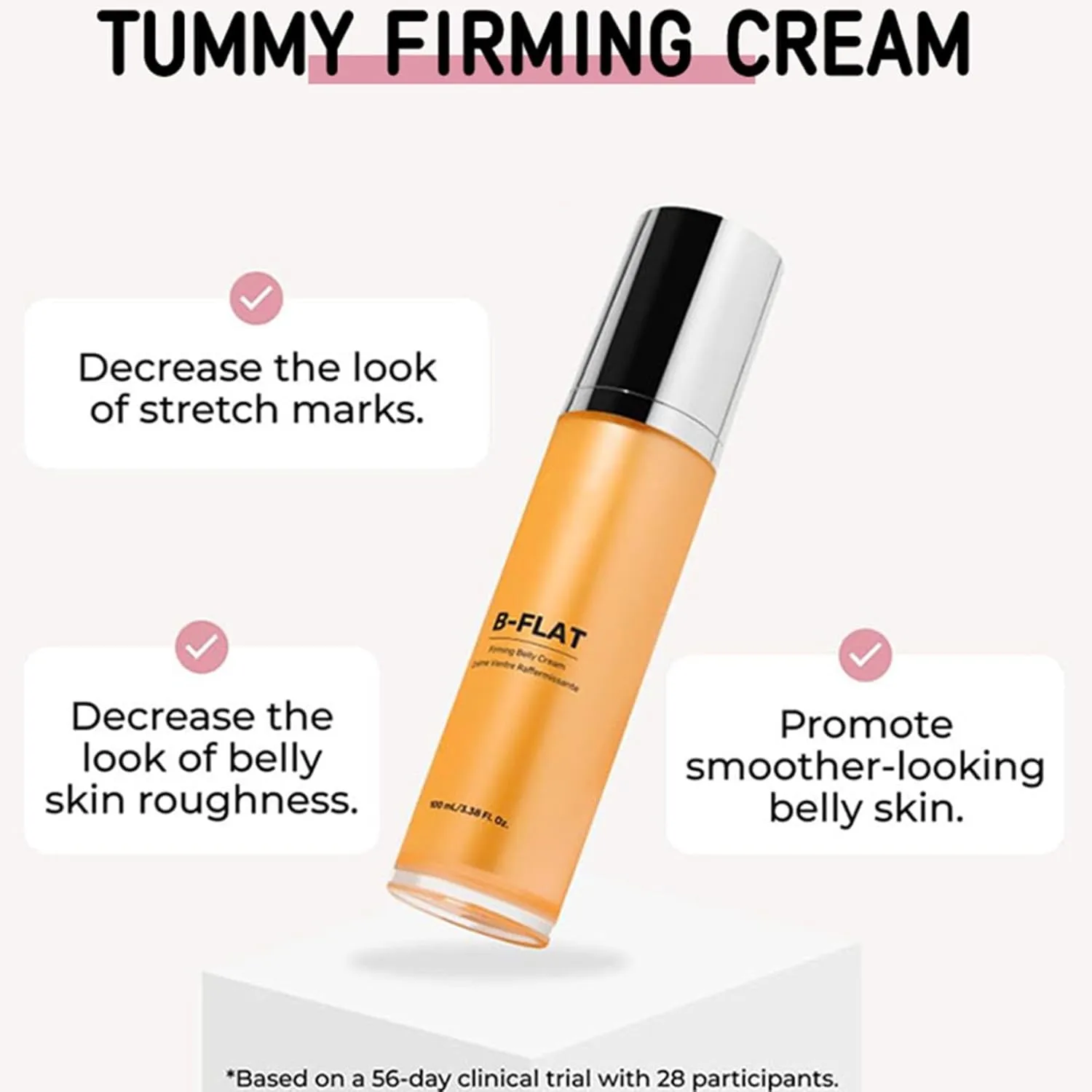 Cosmetics B FLAT Belly FirmingCream Skin TighteningCream For Stomach Moisturizing & Firming Stretch MarkCream & Tummy Lotion 100ml (2, insipidness)