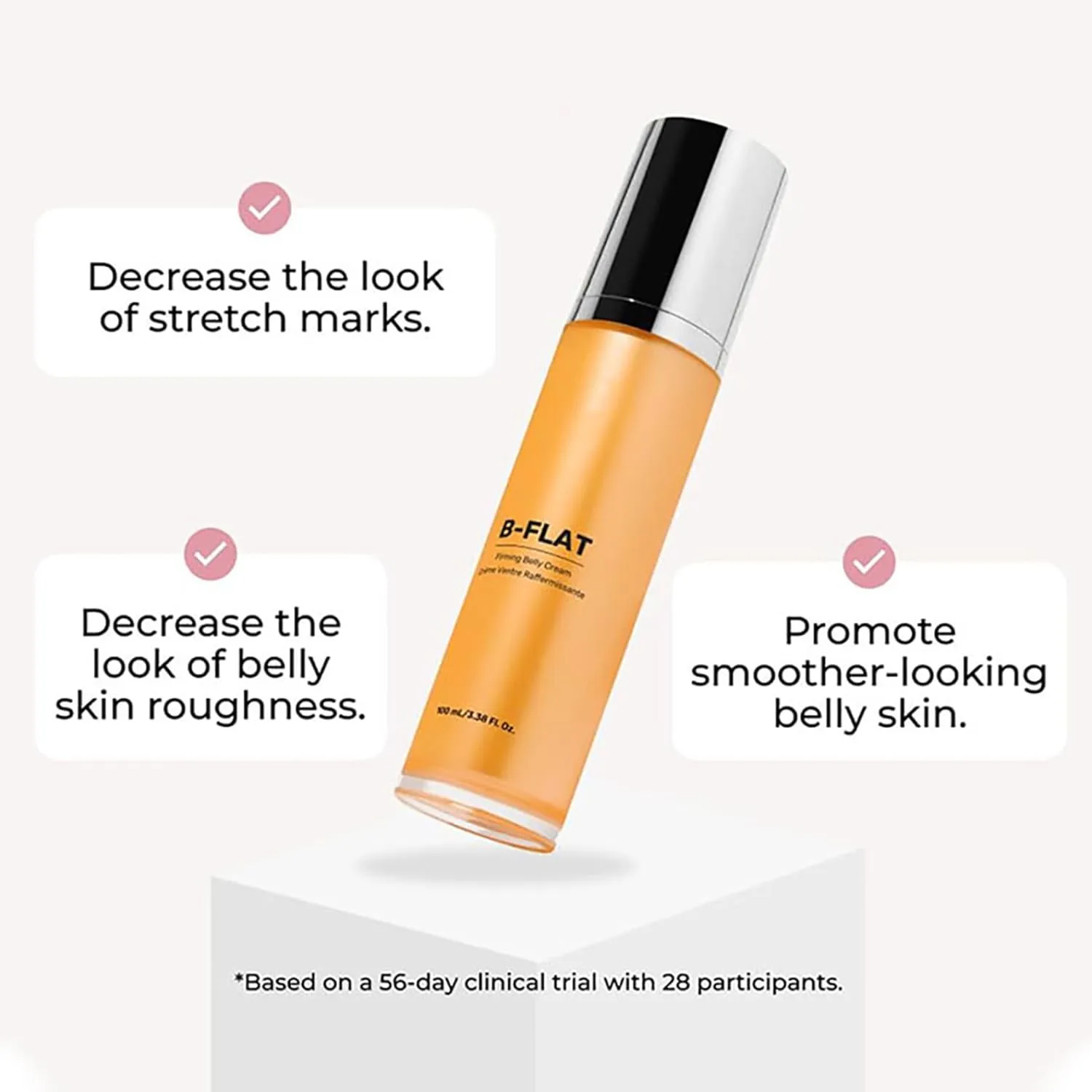 Cosmetics B FLAT Belly FirmingCream Skin TighteningCream For Stomach Moisturizing & Firming Stretch MarkCream & Tummy Lotion 100ml (2, insipidness)