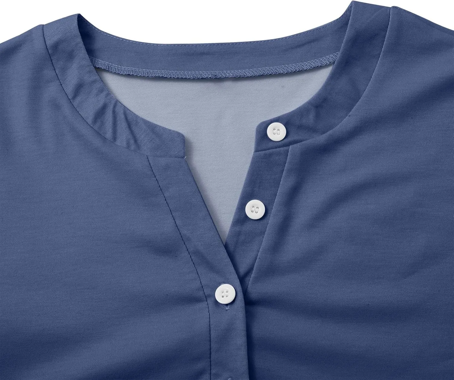 Cotton Henley Shirts Women Long Sleeve Crewneck Button Up Tee Dressy Casual Tunics Top Trendy Loose Fit Plain Blouse