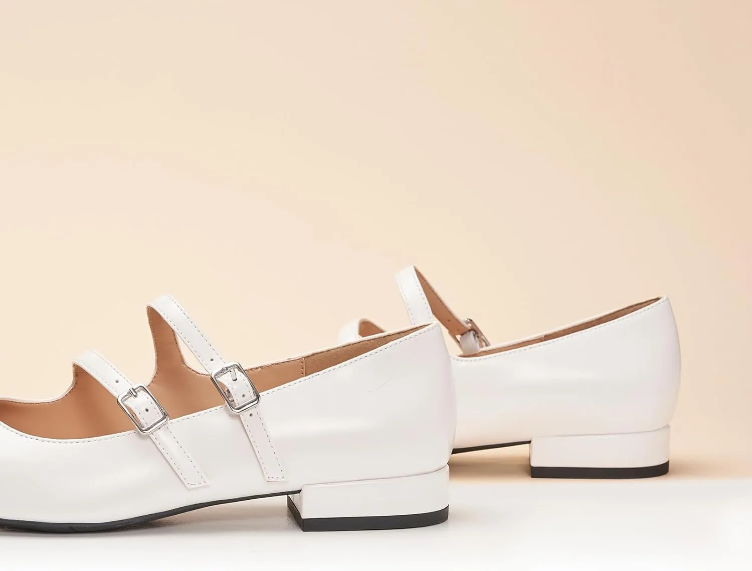 C.Paravano Luxury Mary Jane Ballet Flats: Adjustable Double Straps & Square Toe|Premium Comfort for Gallery Openings, Spring Brunches|Style w/Midi Skirts or Cropped Trousers