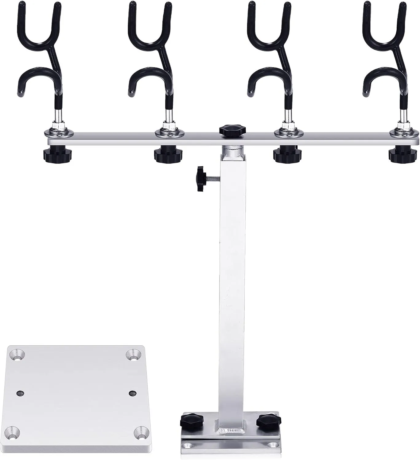 Crappie Rod Holder PVC Coated Steel Wire Fishing Pole Holders for Boats Anglers Fishing Boat Accessories with Replacement Mounting Plate and 360 Degree Rotation Adjustable Height