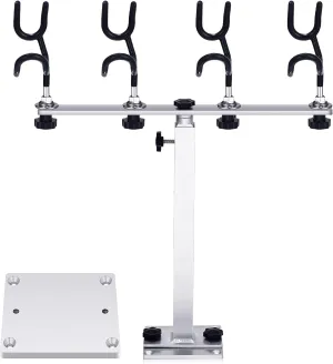 Crappie Rod Holder PVC Coated Steel Wire Fishing Pole Holders for Boats Anglers Fishing Boat Accessories with Replacement Mounting Plate and 360 Degree Rotation Adjustable Height