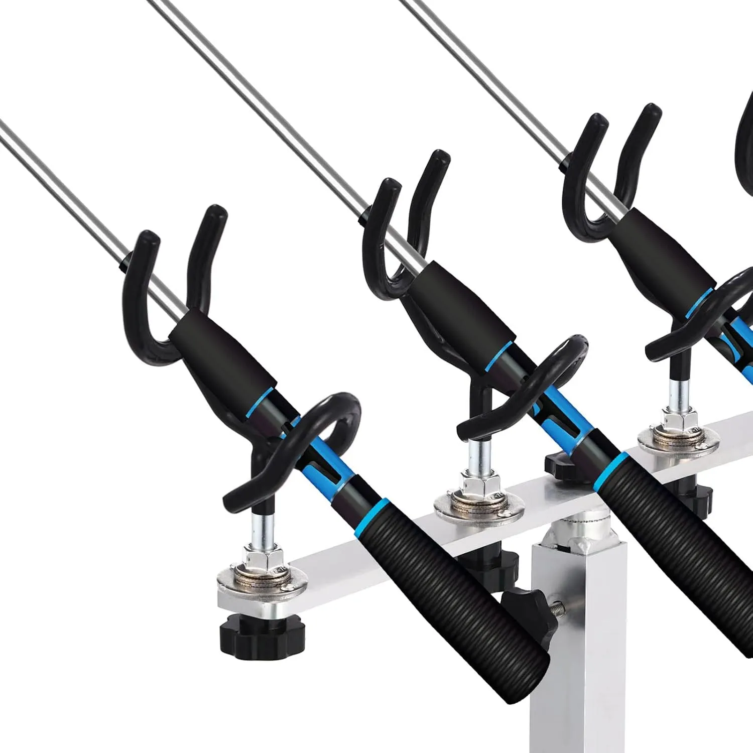 Crappie Rod Holder PVC Coated Steel Wire Fishing Pole Holders for Boats Anglers Fishing Boat Accessories with Replacement Mounting Plate and 360 Degree Rotation Adjustable Height