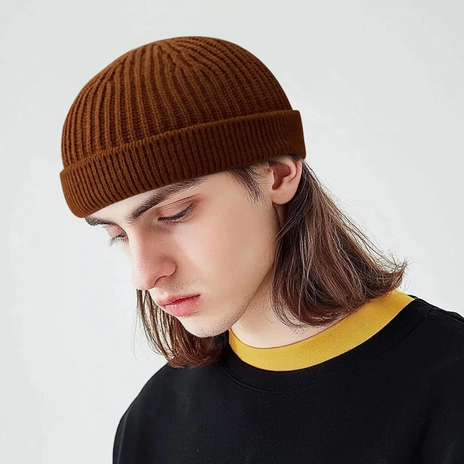 Croogo Cuffed Knit Beanie Hats for Women Men Stretchy Soft Skull Ski Cap Warm Watch Hat Trawler Toboggan Cap Daily Beanies