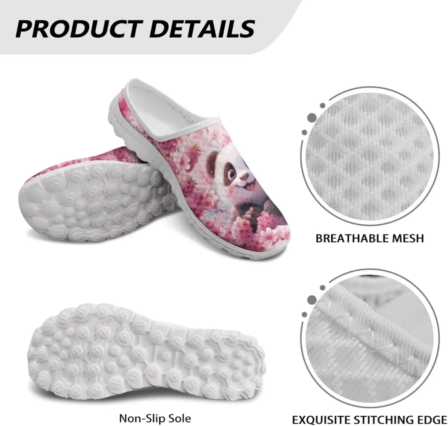 Cute Animal Womens Mule Shoes Breathable Loafers Slip on Fashion Tennis Sneakers Garden Clogs