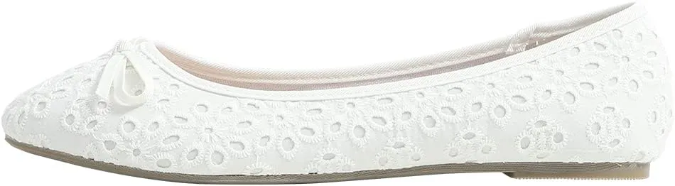 Dcfodk Women's Ballet Flats Casual Comfort Soft Silp On Flat Shoes,Round Toe Dress Shoe, Shoes for Women Wide Width,White,Black,Comfort Classic Walking Shoes