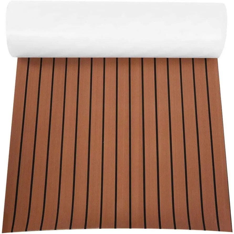 Deck Flooring Decking Boat Flooring EVA Foam Faux Teak Seadek Marine Carpet Flooring Boat Carpeting 94.5''X35.4''X0.24'' Sea Deck Boat Flooring Non-Slip Mats for Yacht