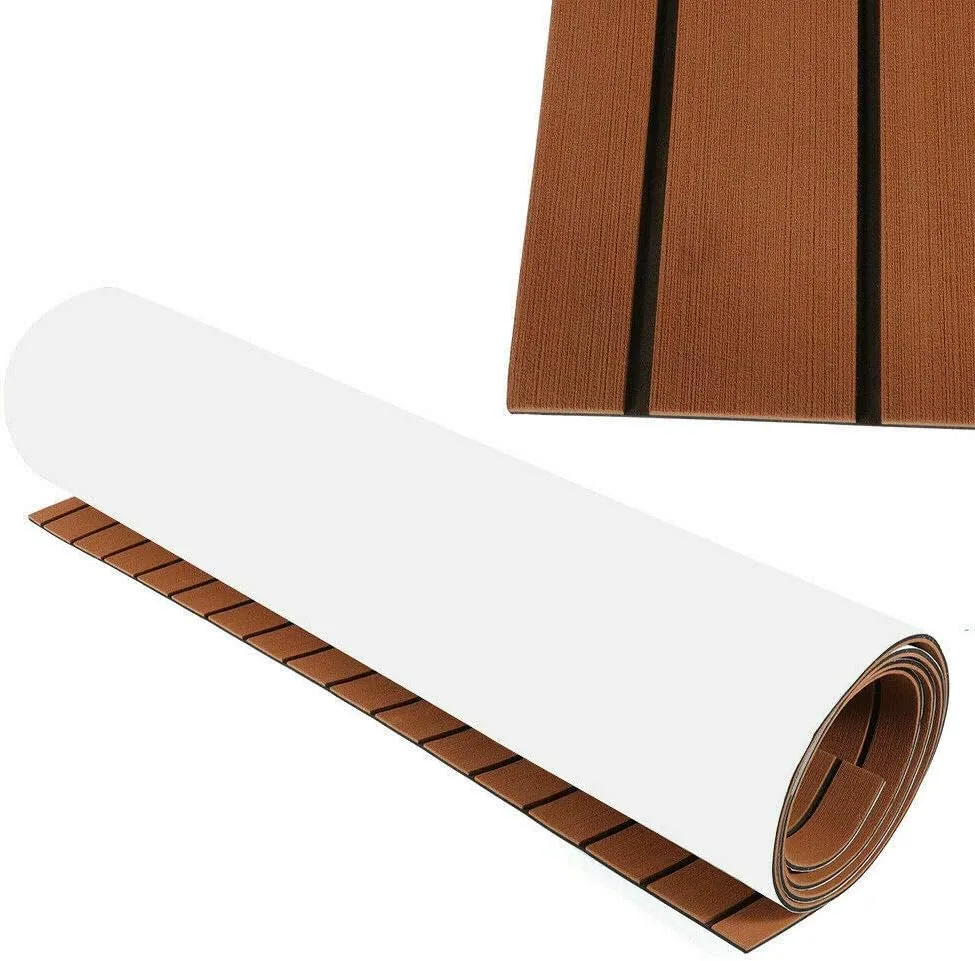 Deck Flooring Decking Boat Flooring EVA Foam Faux Teak Seadek Marine Carpet Flooring Boat Carpeting 94.5''X35.4''X0.24'' Sea Deck Boat Flooring Non-Slip Mats for Yacht