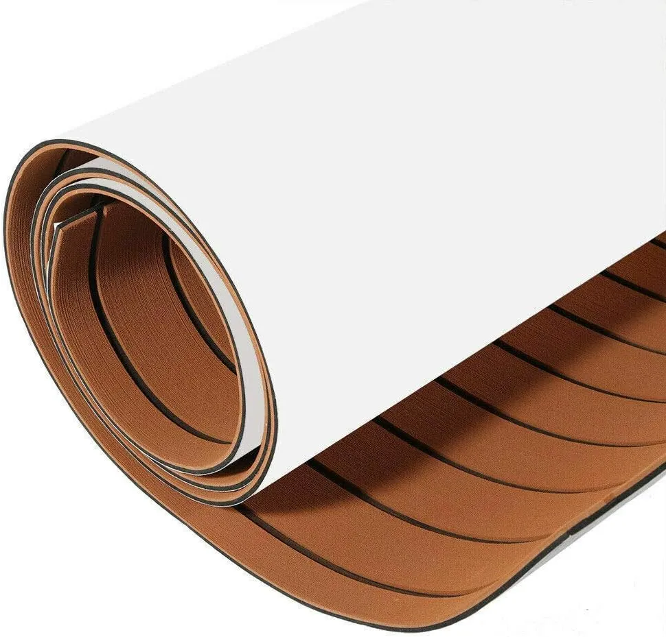 Deck Flooring Decking Boat Flooring EVA Foam Faux Teak Seadek Marine Carpet Flooring Boat Carpeting 94.5''X35.4''X0.24'' Sea Deck Boat Flooring Non-Slip Mats for Yacht