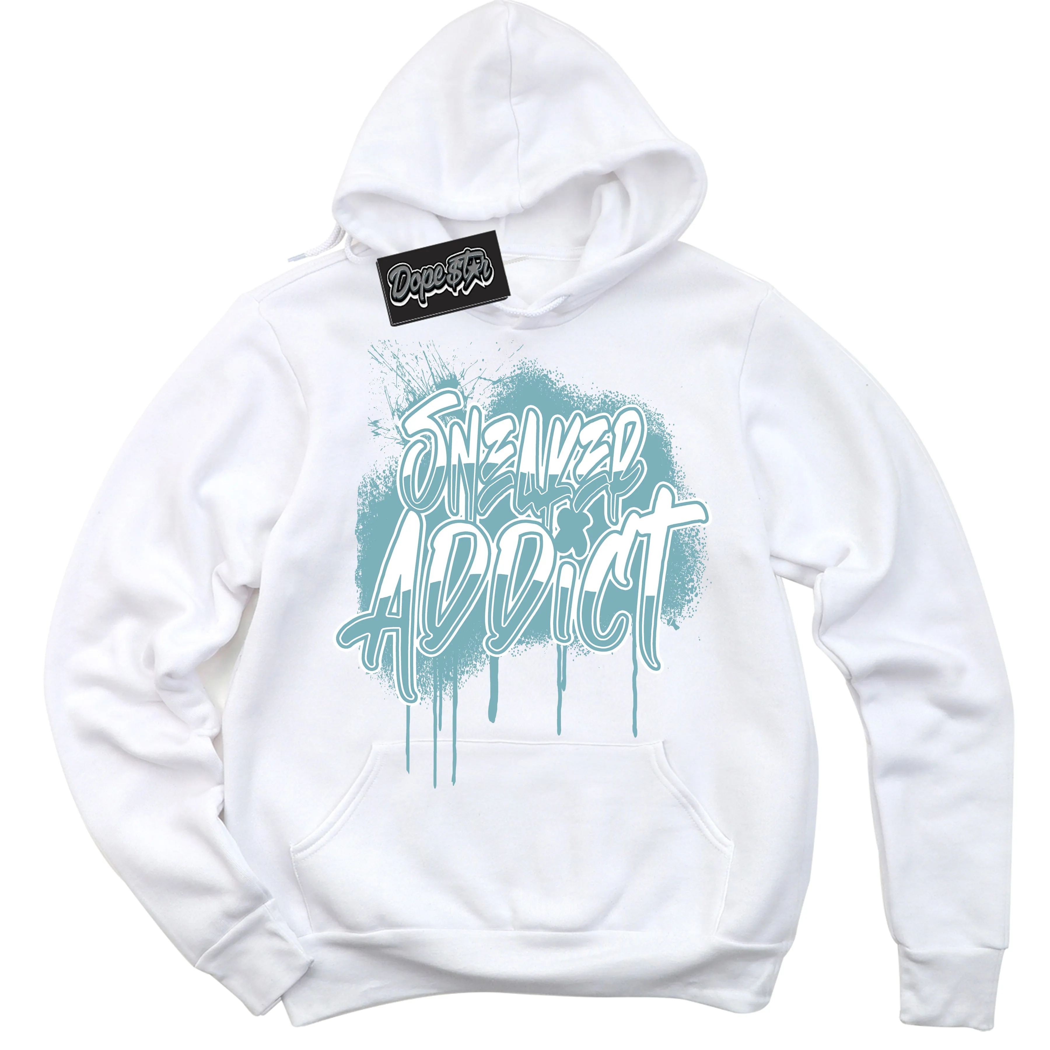 Denim Turquoise Dunk Sneaker Hoodie Sneaker Addict Graphic