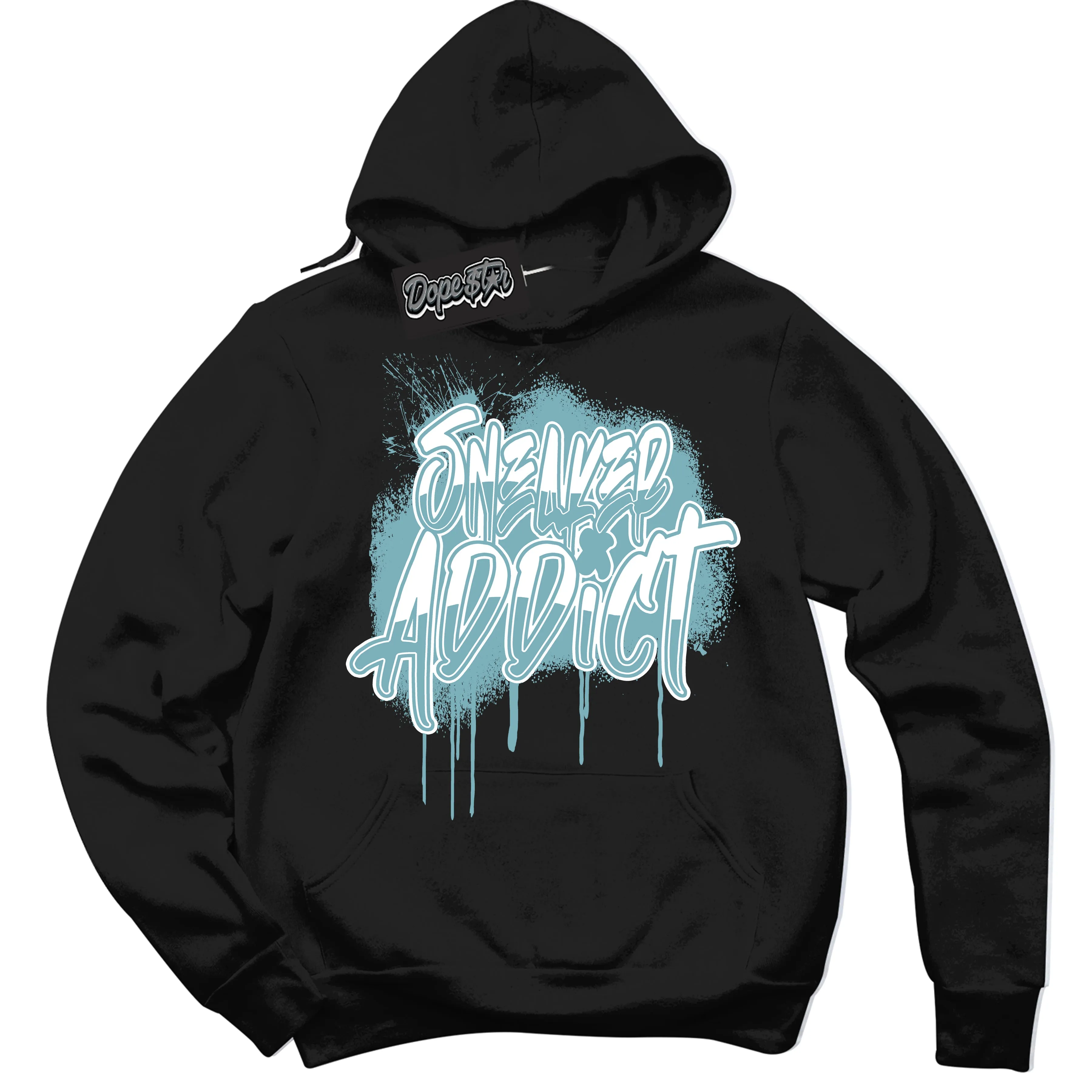 Denim Turquoise Dunk Sneaker Hoodie Sneaker Addict Graphic