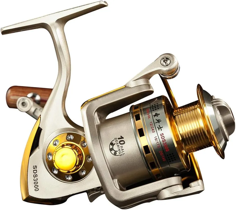 Diwa Spinning Fishing Reels for Saltwater Freshwater 1000 2000 3000 4000 5000 6000 Series Fishing Spool Left/Right Interchangeable Trout Carp Spinning Reel 10 Ball Bearings Light and Smooth