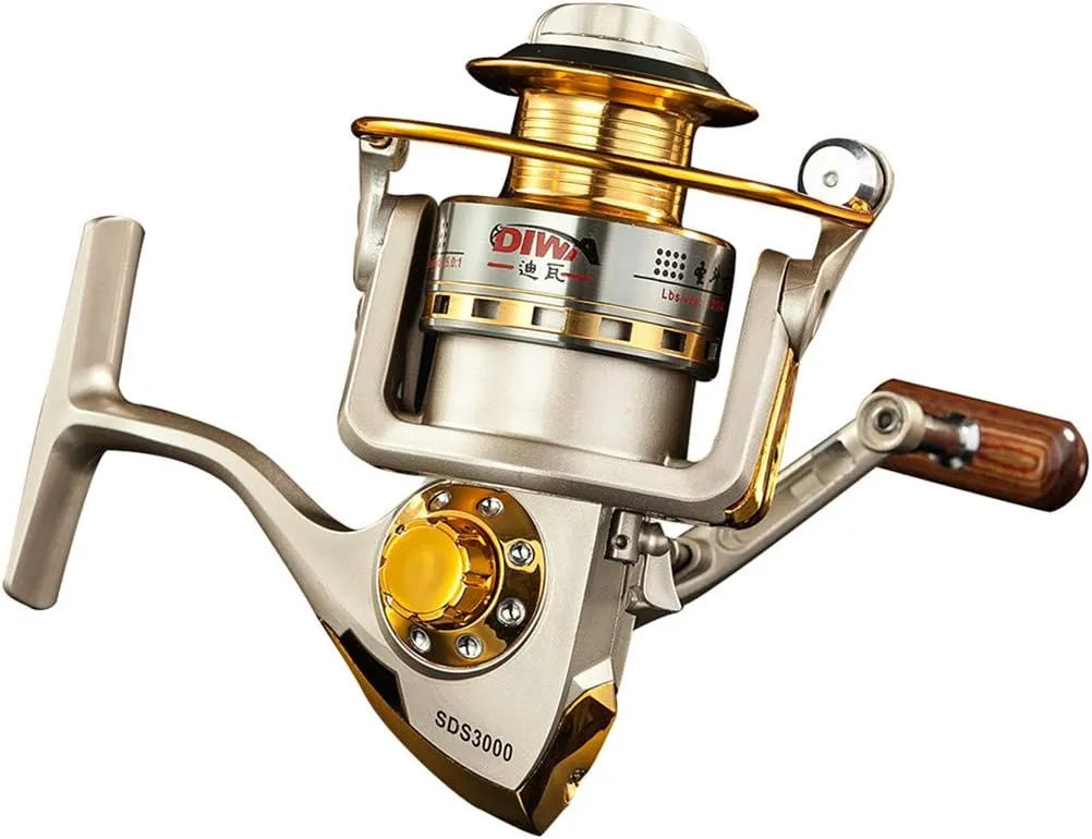 Diwa Spinning Fishing Reels for Saltwater Freshwater 1000 2000 3000 4000 5000 6000 Series Fishing Spool Left/Right Interchangeable Trout Carp Spinning Reel 10 Ball Bearings Light and Smooth