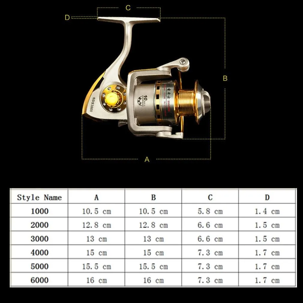 Diwa Spinning Fishing Reels for Saltwater Freshwater 1000 2000 3000 4000 5000 6000 Series Fishing Spool Left/Right Interchangeable Trout Carp Spinning Reel 10 Ball Bearings Light and Smooth
