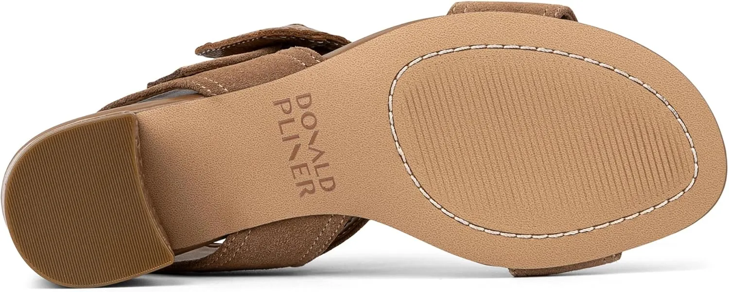 Donald Pliner Women's Neve Soft Metallic Brush Off Heeled Sandal