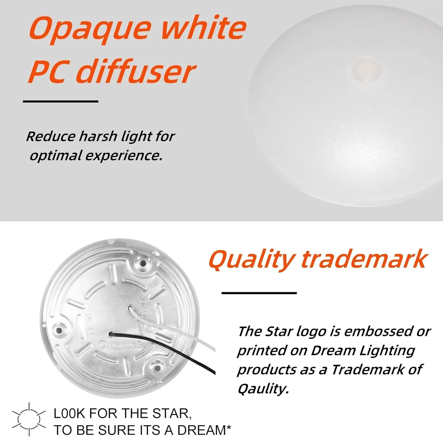 Dream lighting RV Ceiling Lights LED 12v 4.5 inch RV LED Puck Light Fixtures with Switch for Camper Trailer Boat Surface Mount 3500K White Lighting 5.4W 320 Lumens Pack of 2