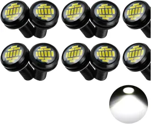 Eagle Eye LED Lights, DIY Ultra Thin 23mm 12SMD Daytime Running Lights Reverse Brake Turn Signal Light Tail Backup Lights Marker Lights for Car Motorcycle Truck RV Boat 12V (White,10PCS)