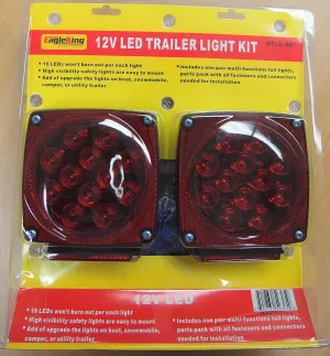 Eagleking 12V LED Trailer Light Kit Multi-Function Tail Lights Submersible DOT