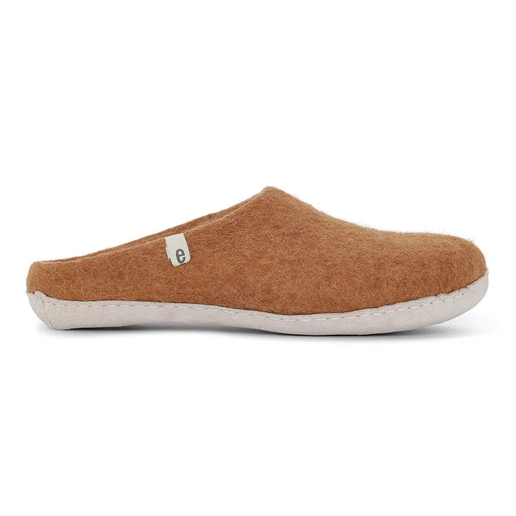 Egos Felted Wool Mule Slippers, Brown