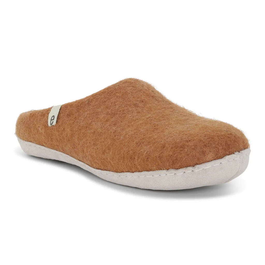 Egos Felted Wool Mule Slippers, Brown