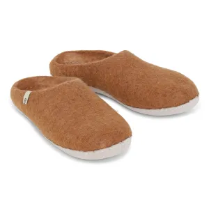 Egos Felted Wool Mule Slippers, Brown