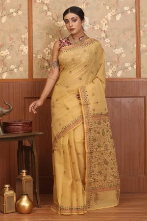 Embroidery Detailed Bengal With Kantha First-time buyer discount Colour Sandal And Saree Tant Cotton Red Green